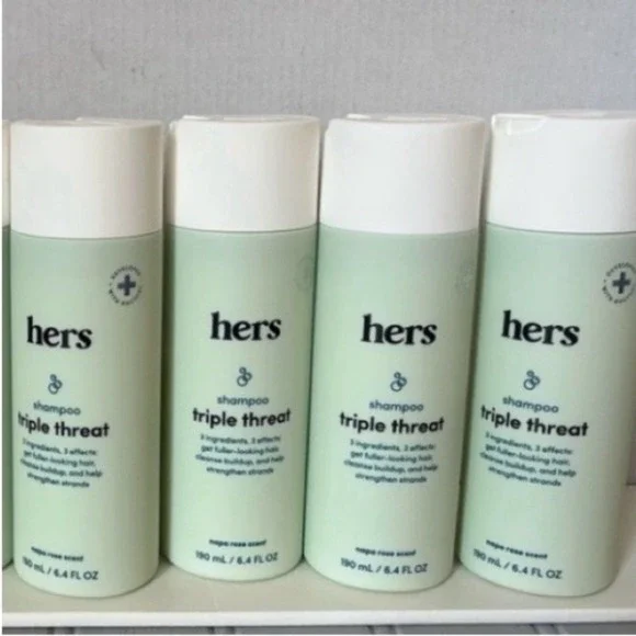 Hers Triple Threat Shampoo 6.4oz 4 Pack Thickening Napa Rose Scent NEW Sealed - Picture 1 of 7